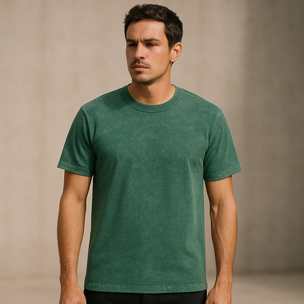 Acid - T shirt Green 180 Gsm Pure 100% Cotton