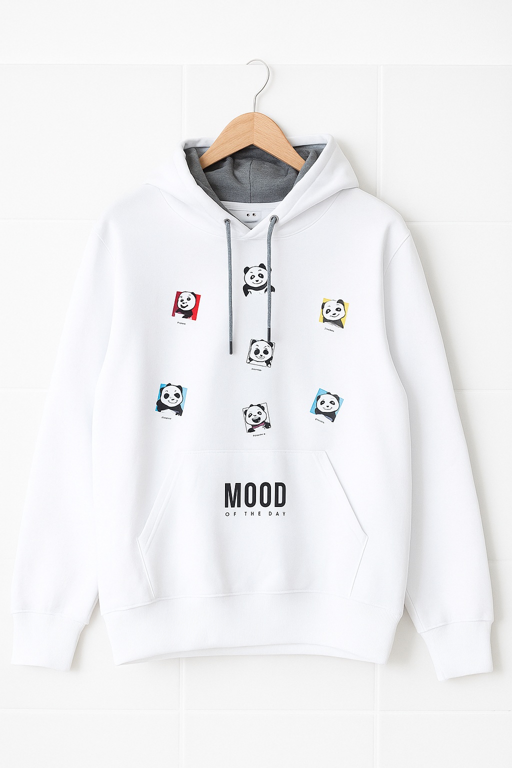 Mood Of The Day white Hoodie 100% Cotton